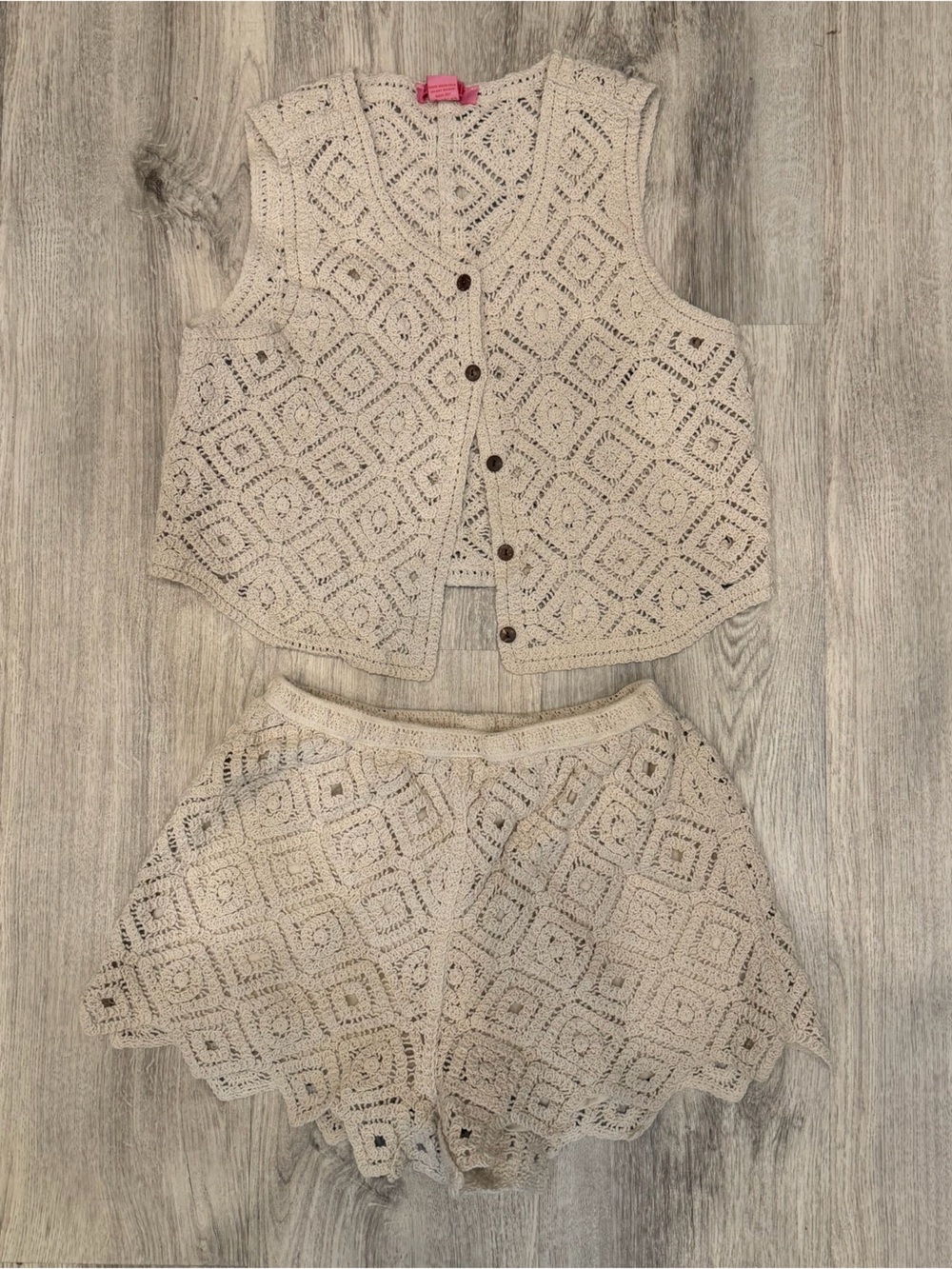 Coco & Shay Crochet Two Piece Set –‎ Size Large – 100% Cotton Boho